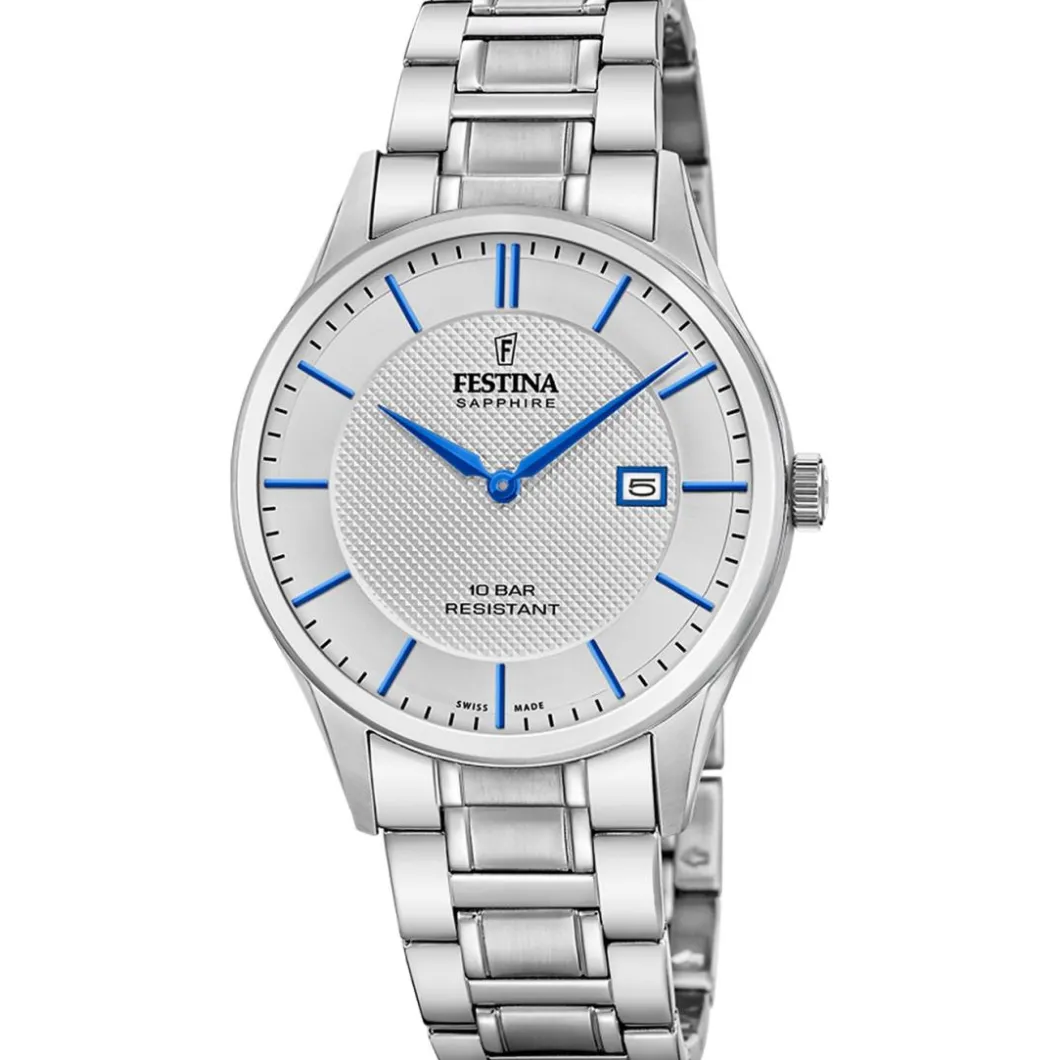Festina Swiss Made Montre Acier<Montre Homme Classiques Acier - F20067-3 Bracelet Acier Argent