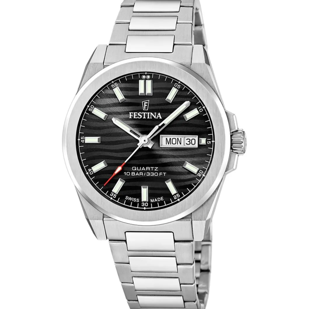 Festina Swiss Made Montre Acier<Montre Homme Classiques Acier - F20073-5 Bracelet Acier Argent