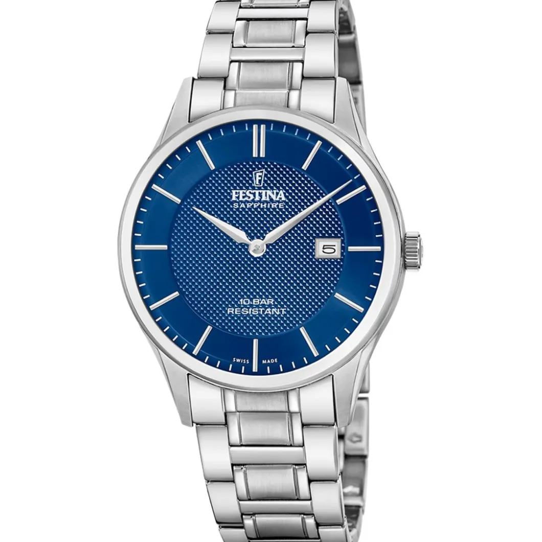 Festina Swiss Made Montre Acier<Montre Homme Classiques Acier - F20067-4 Bracelet Acier Argent