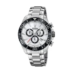 Festina Swiss Made Montre Acier<Montre Homme Chrono - F20042-1 Bracelet Acier Argent