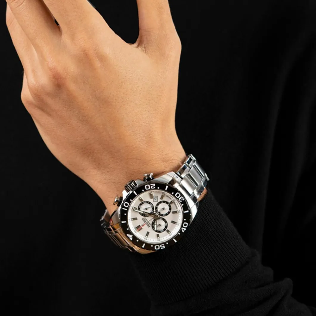 Festina Swiss Made Montre Acier<Montre Homme Chrono - F20042-1 Bracelet Acier Argent