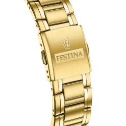 Festina Montre Acier<Montre Homme Timeless Chronograph - F20705-6 Bracelet Acier Doré