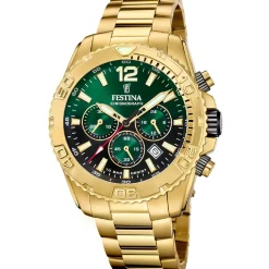 Festina Montre Acier<Montre Homme Timeless Chronograph - F20684-3 Bracelet Acier Doré