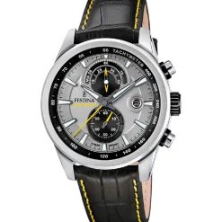 Festina Montre Cuir<Montre Homme Timeless Chronograph - F20695-4 Bracelet Cuir Noir