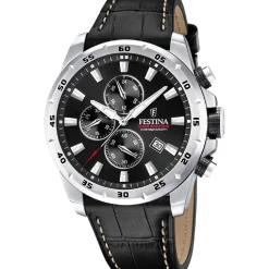 Festina Montre Cuir<Montre Homme Timeless Chronograph - F20692-4 Bracelet Cuir Noir
