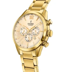 Festina Montre Acier<Montre Homme Timeless Chronograph - F20633-4 Bracelet Acier Doré