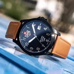 JDM Military Montre Cuir<Montre Homme Alpha I - JDM-WG001-02 Bracelet Cuir Marron