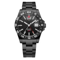 JDM Military Montre Acier<Montre Homme Delta 24 - JDM-WG018-04 Bracelet Acier Noir
