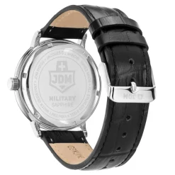 JDM Military Montre Cuir<Montre Homme Kilo - JDM-WG026-03 Bracelet Cuir Noir