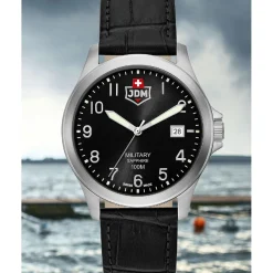JDM Military Montre Cuir<Montre Homme Alpha I - JDM-WG001-01 Bracelet Cuir Noir