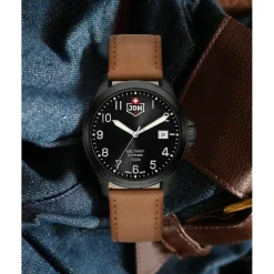 JDM Military Montre Cuir<Montre Homme Alpha I - JDM-WG001-04 Bracelet Cuir Marron