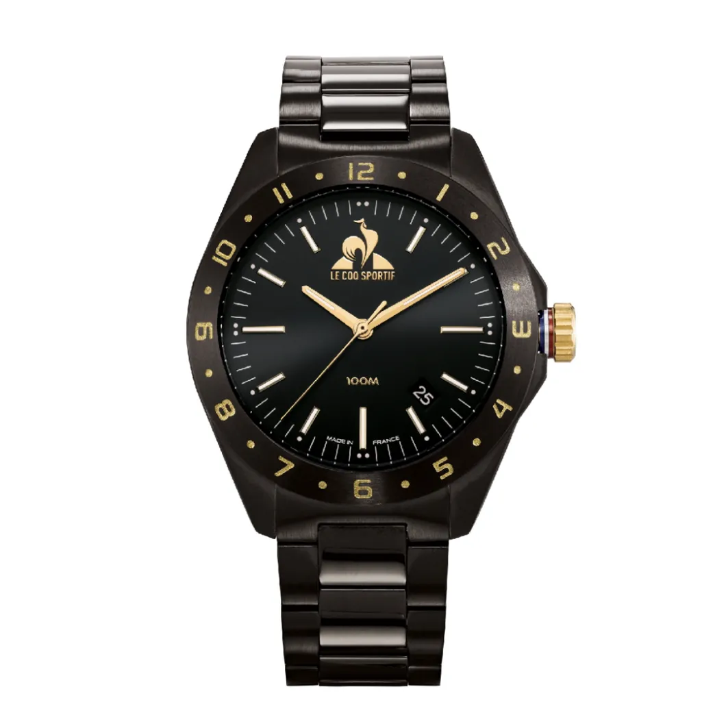 Le Coq Sportif Montres Montre Acier<Montre Homme Coq D'Or - LC12241NT14B Bracelet Acier Noir