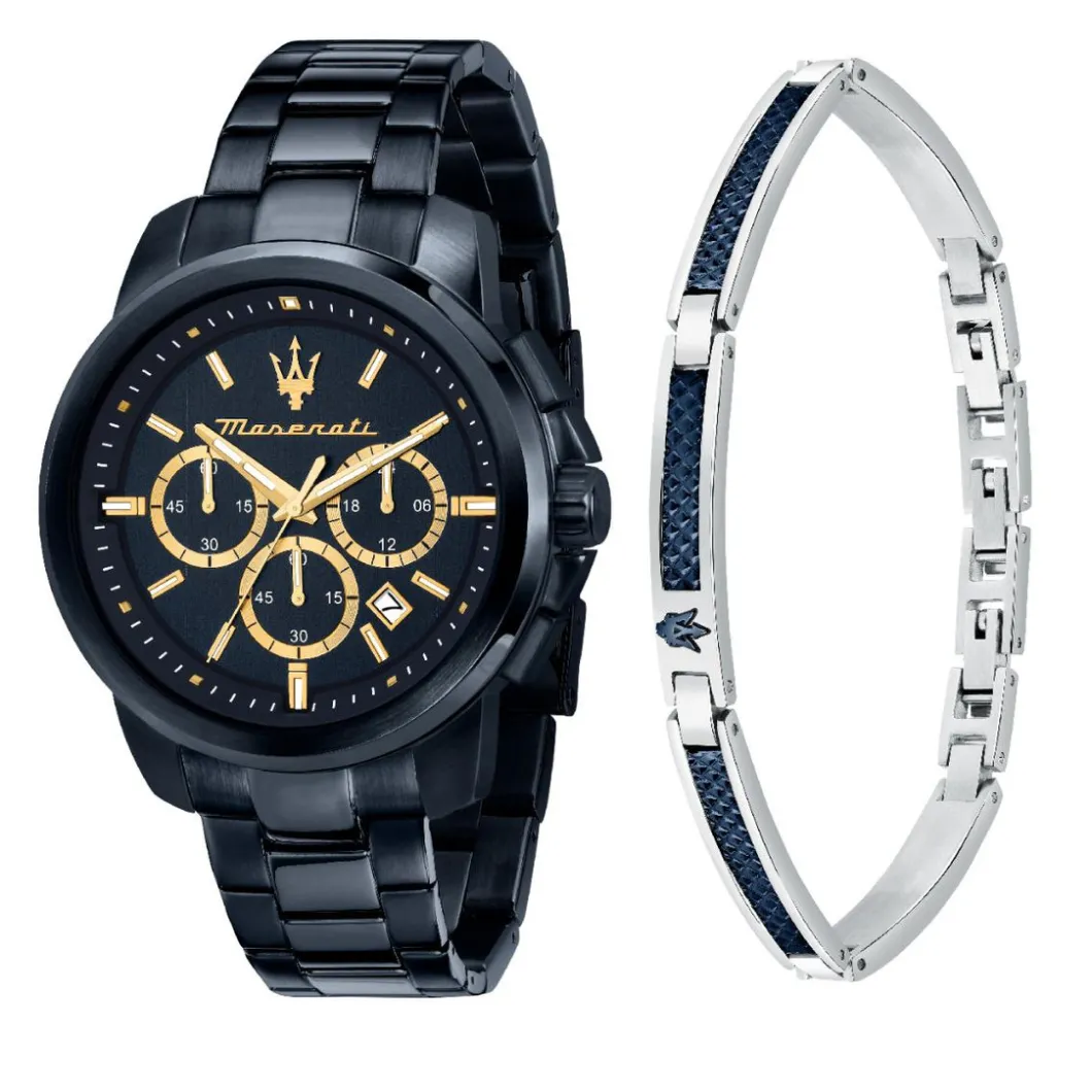 Maserati Montre Acier<Montre Homme Successo - R8873621042 Bracelet Acier Bleu