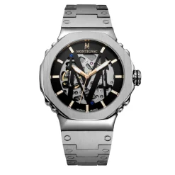 Montignac Montre Acier|Montre Automatique<Montre Homme - MOW1107 Bracelet Acier Bleu