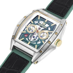 Montignac Montre Fabriquée En France|Montre Cuir<Montre Homme - MOW803 Bracelet Cuir Noir,Vert