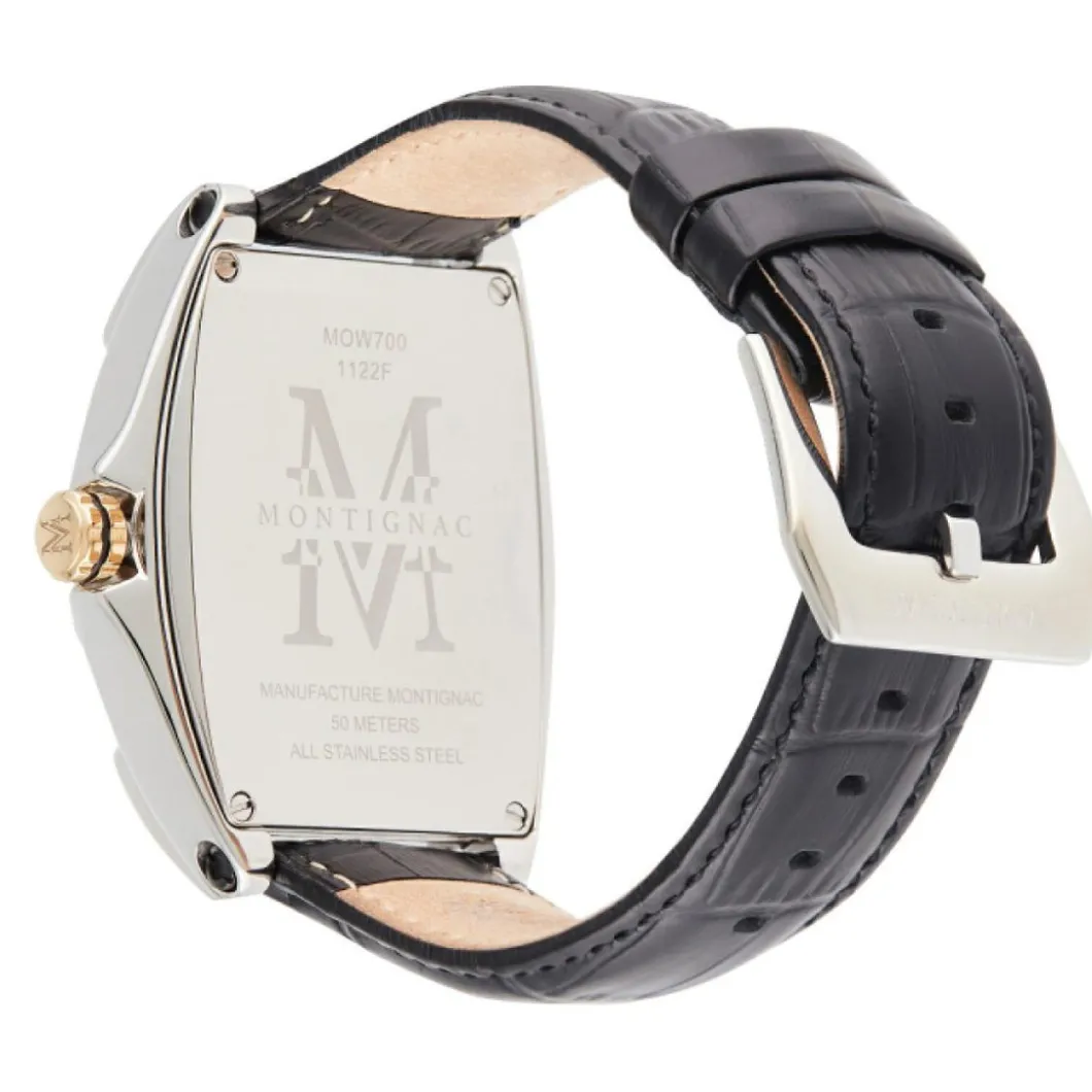 Montignac Montre Fabriquée En France|Montre Cuir<Montre Homme - MOW700 Bracelet Cuir Noir