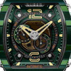 Nubeo Montres Montre Automatique<Montre Homme Magellan 24H Automatic - NB-6087-05 Bracelet Silicone Vert