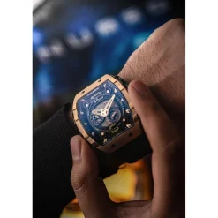 Nubeo Montres Montre Automatique<Montre Homme Magellan 24H Automatic - NB-6087-06 Bracelet Silicone Noir