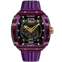Nubeo Montres Montre Automatique<Montre Homme Magellan 24H Automatic - NB-6087-01 Bracelet Silicone Violet