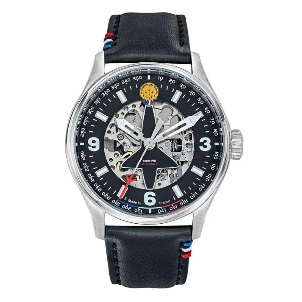 Patrouille de France Montres Montre Automatique|Montre Cuir<Montre Homme Patrouille de France Coffret Edition spéciale 1981 Patrouille de France - 668905 Cuir Bleu