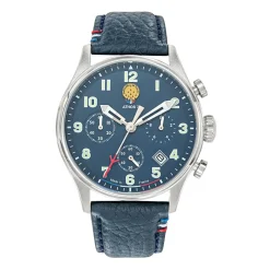 Patrouille de France Montres Montre Cuir<Montre Homme Patrouille de France Athos 7 - 668136 Bracelet Cuir Bleu