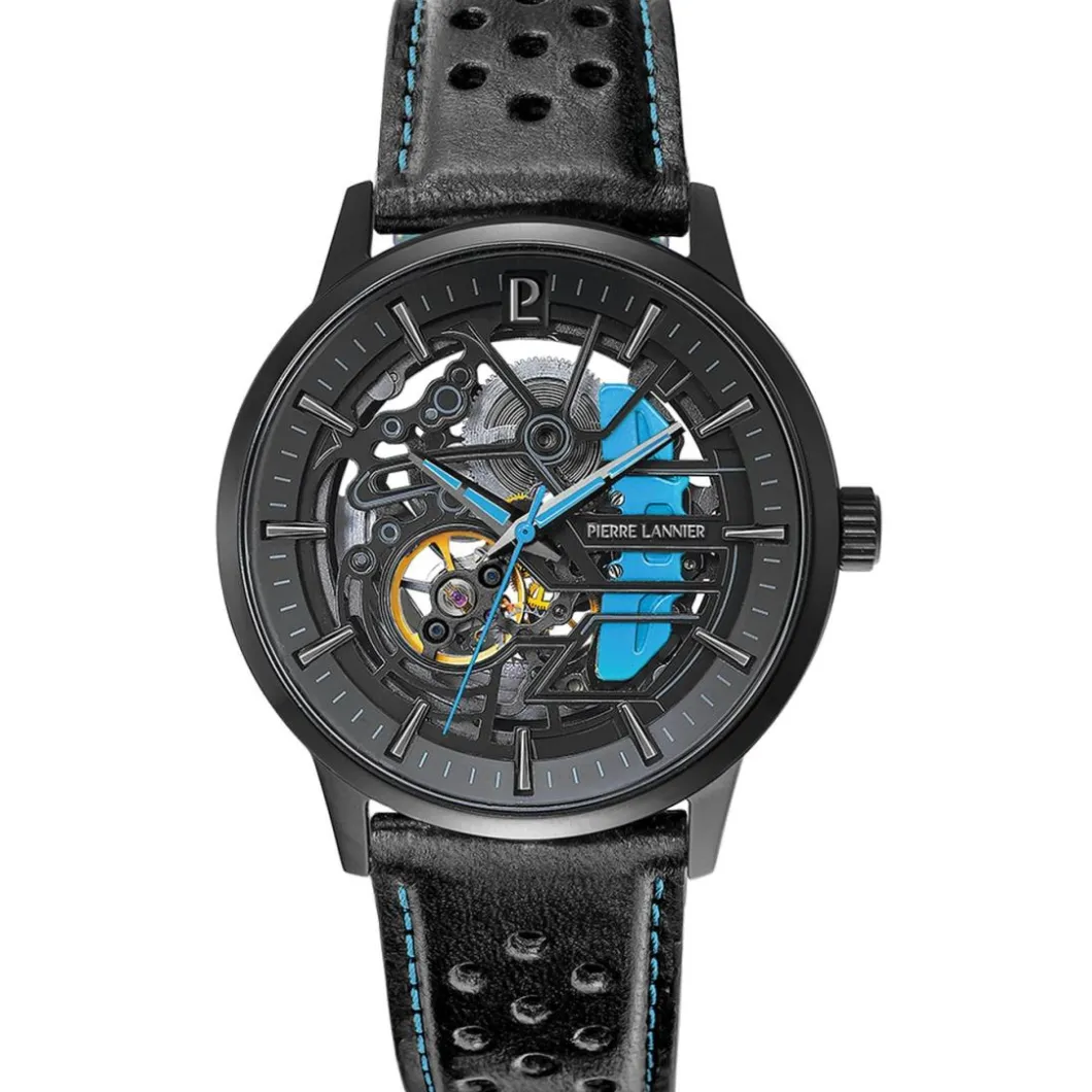 Pierre Lannier Montre Automatique|Montre Cuir<Montre Homme Paddock - 345A466 Bracelet Cuir Noir