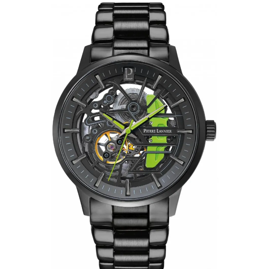 Pierre Lannier Montre Automatique|Montre Acier<Montre Homme Paddock - 344A479 Bracelet Acier Noir
