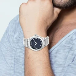 So Charm Montres Montre Acier<Montre homme quartz acier fond rond noir