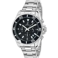 So Charm Montres Montre Acier<Montre homme quartz acier et fond noir par Pascal Szerman