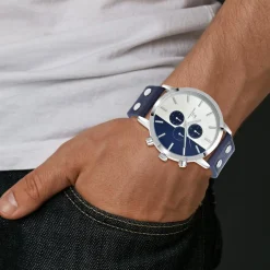 So Charm Montres Montre Cuir<Montre homme quartz bleu MH259 par Pascal Szerman