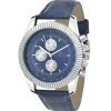 So Charm Montres Montre Cuir<Montre homme quartz MH311-BLEU par Pascal Szerman acier et cuir bleu
