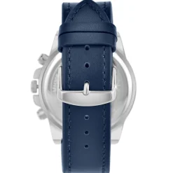 So Charm Montres Montre Cuir<Montre homme quartz MH308-BLEU par Pascal Szerman acier et cuir bleu