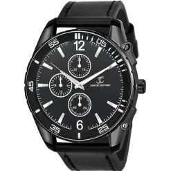 So Charm Montres Montre Cuir<Montre homme quartz par Pascal Szerman acier noir et cuir noir