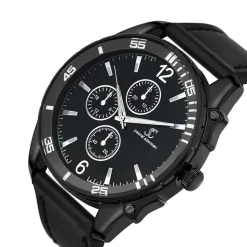 So Charm Montres Montre Cuir<Montre homme quartz par Pascal Szerman acier noir et cuir noir