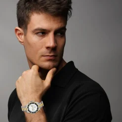 So Charm Montres Montre Acier<Montre homme quartz par Pascal Szerman bicolore fond blanc