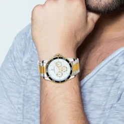 So Charm Montres Montre Acier<Montre homme quartz par Pascal Szerman bicolore fond bland