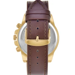 So Charm Montres Montre Cuir<Montre homme quartz par Pascal Szerman dorée et marron