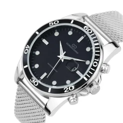 So Charm Montres Montre Acier<Montre homme quartz ronde acier et fond noir