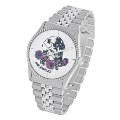 The Kooples Montres Montre Acier<Montre Homme Skull & Roses - TKW818 Bracelet Acier Argenté