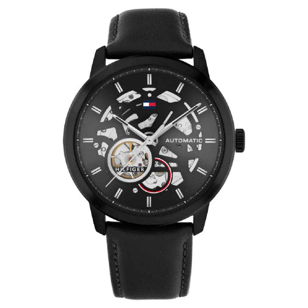 Tommy Hilfiger Montres Montre Automatique|Montre Cuir<Montre Homme Tommy Hilfiger Henry Auto - 1710659 Bracelet Cuir Noir