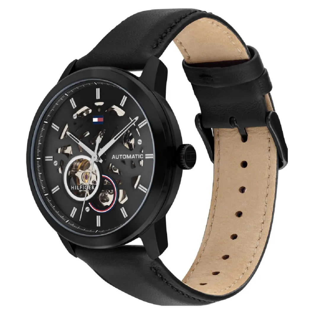 Tommy Hilfiger Montres Montre Automatique|Montre Cuir<Montre Homme Tommy Hilfiger Henry Auto - 1710659 Bracelet Cuir Noir