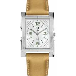 Jaz Montre Cuir<Montre Esthetic JZ104/4 - Montre Rectangulaire Crème Cuir Homme