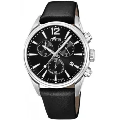 Lotus Montre Cuir<Montre L18691-3 - CHRONO Dateur,Chronographe Cuir Noir Cadran Noir Homme