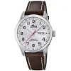 Lotus Montre Cuir<Montre L18671-1 - CLASSIQUE Dateur Boîtier Acier Argenté Bracelet Cuir Marron Homme