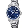 Lotus Montre Acier<Montre L18670-3 - CLASSIQUE Dateur Acier Argenté Cadran Bleu Homme