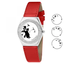 So Charm Montres Montre Cuir<Montre MF316-OISEAU-CHAT-ROUGE - So Charm