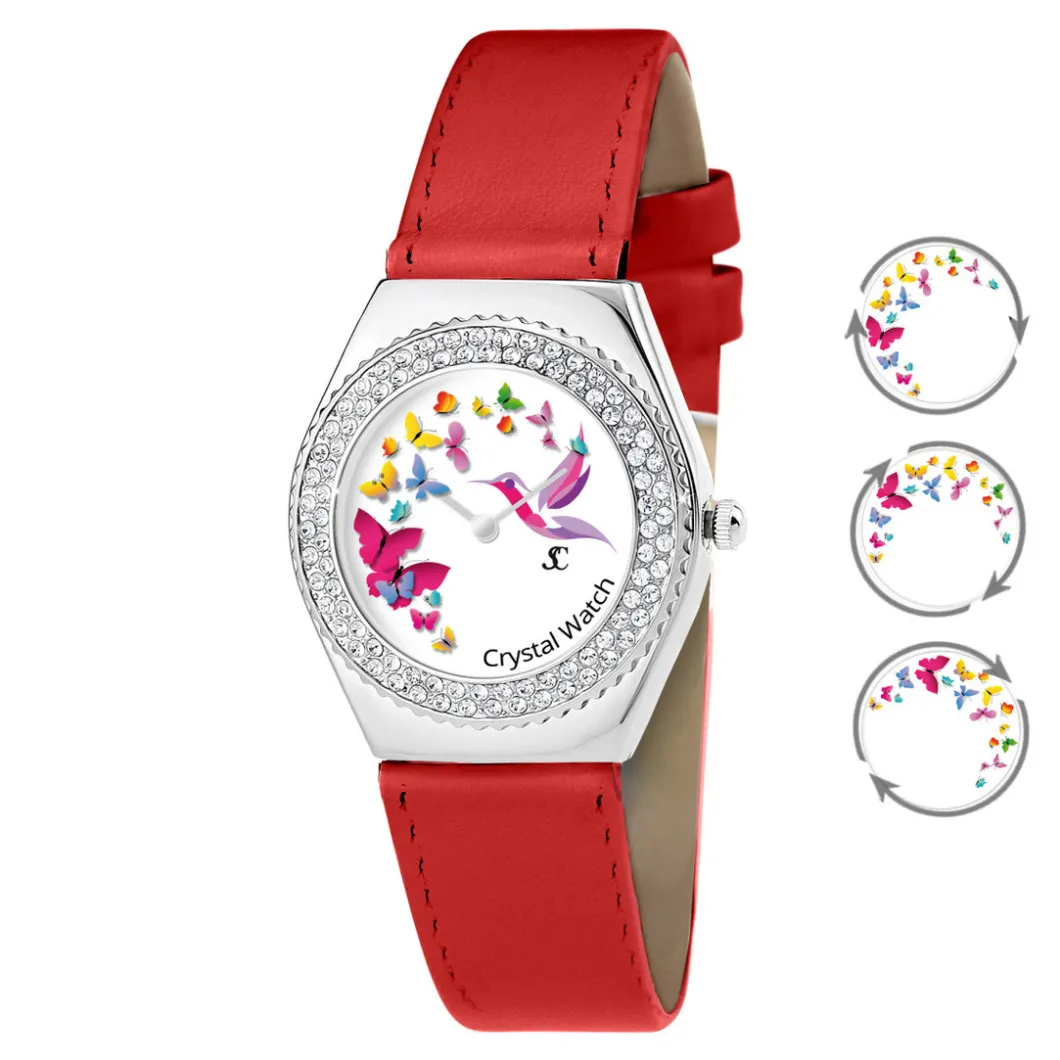 So Charm Montres Montre Cuir<Montre MF316-PAPILLON-COLIBRI-ROUGE - So Charm