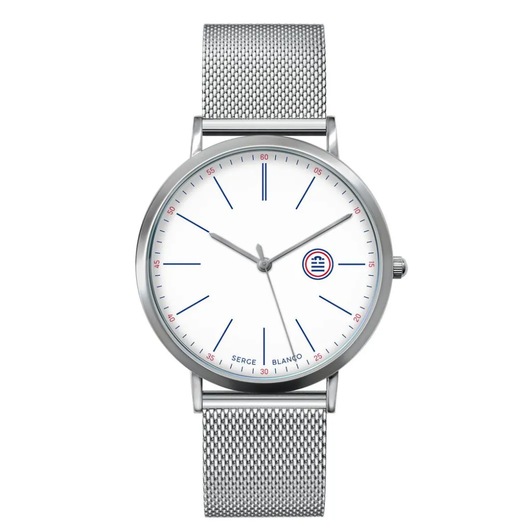 Serge Blanco Montre Acier|Montre Acier<Montre mixte SB90-5 - Bracelet Acier Argent