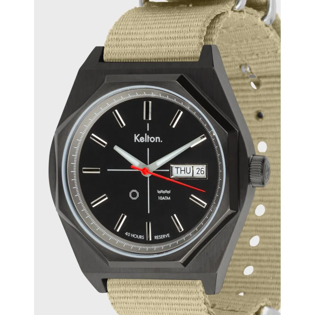 Kelton Montre Automatique|Montre Automatique<Montre Octogone titane nato sable
