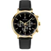 Pierre Lannier Montre Cuir<Montre Baron Doré Cuir Noir Homme